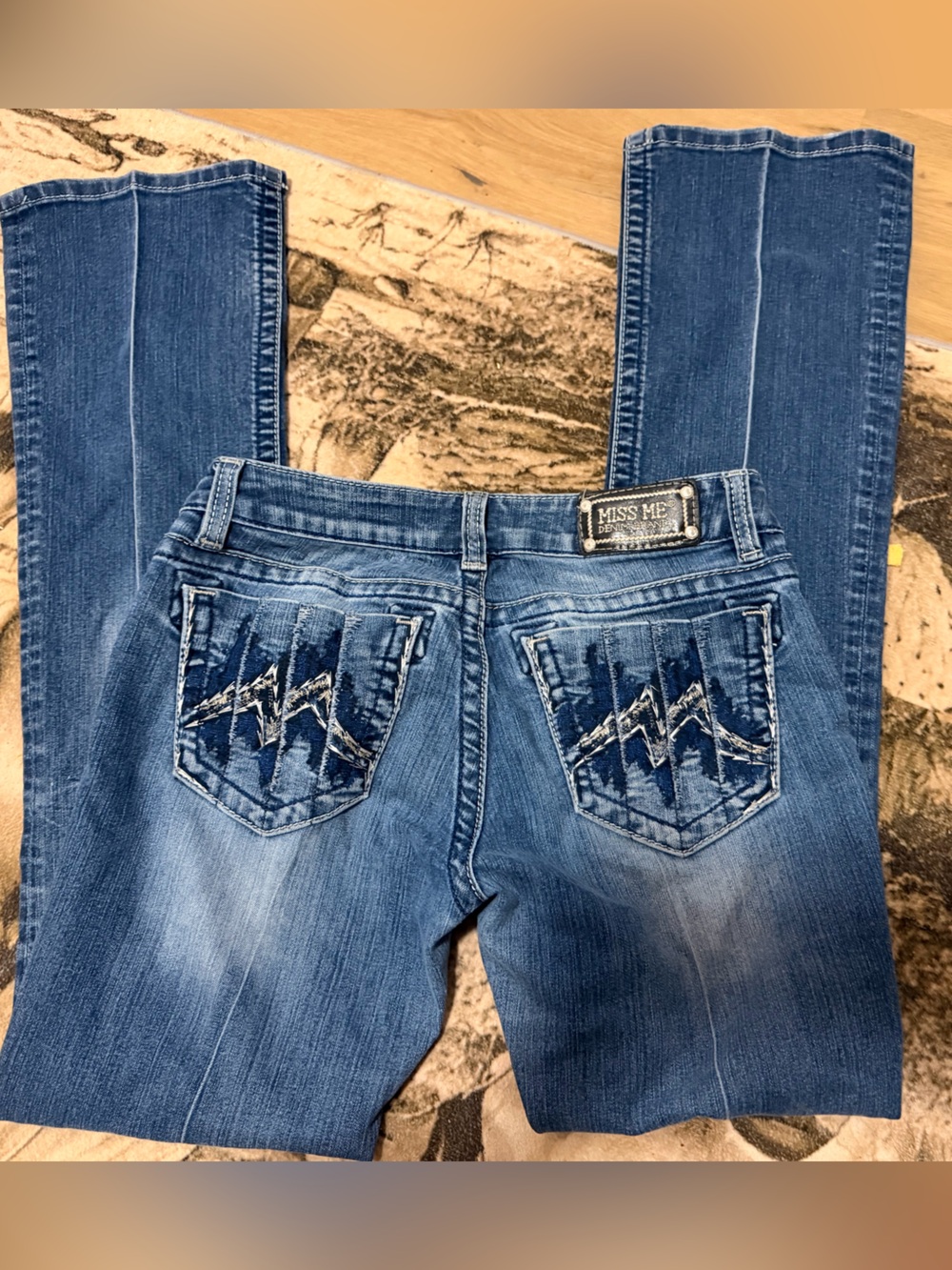 Miss Me Women's Blue Embroidered Back-Pocket Jeans.